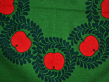 Jul Textil Applen Apples Handtryckt Handprinted